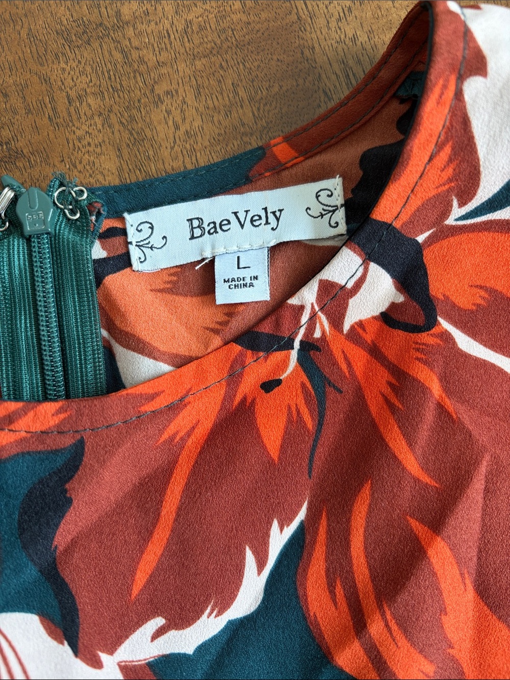 Floral Wide-Leg Jumpsuit in Teal & Rust - Picture 2 of 7